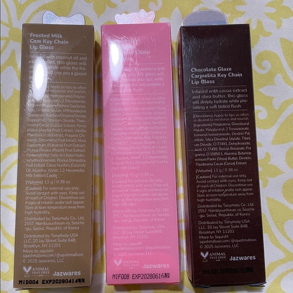 TONYMOLY Lip Gloss Keychain Bundle of 3 Squishmallow Collab NIP - Picture 6 of 9